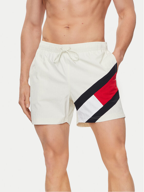 Tommy Hilfiger Tommy Hilfiger Pantaloni scurți pentru înot UM0UM02048 Alb Slim Fit