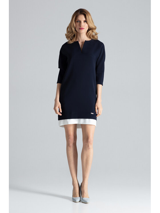 FIGL FIGL Šaty M333 Tmavomodrá Regular Fit