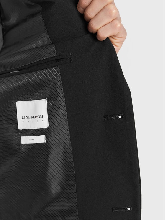 Lindbergh Lindbergh Öltöny 30-61040 Fekete Slim Fit