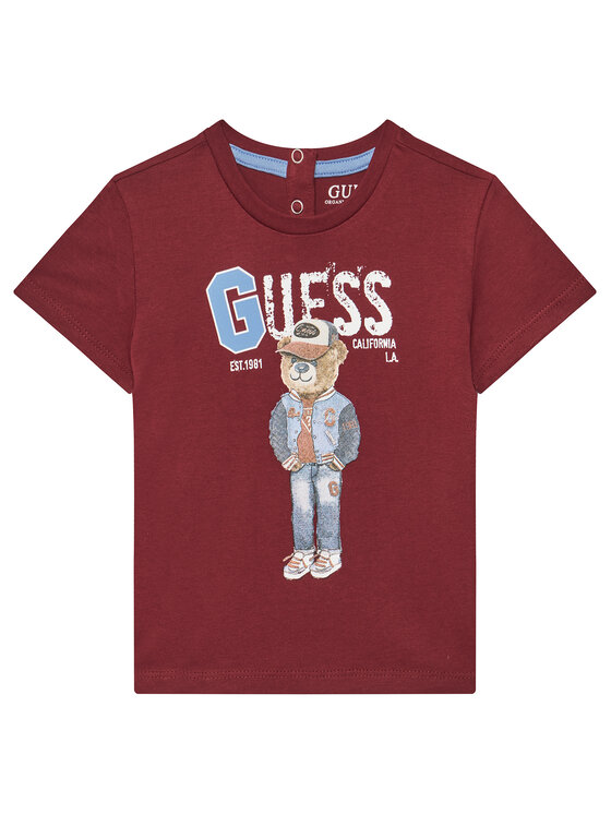 Guess Guess Póló N5YI22 K8HM4 Bordó Regular Fit