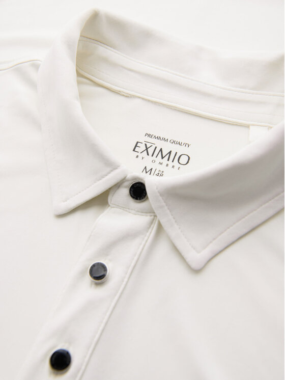 Ombre Ombre Polo OM-POSS-0150 Biały Regular Fit