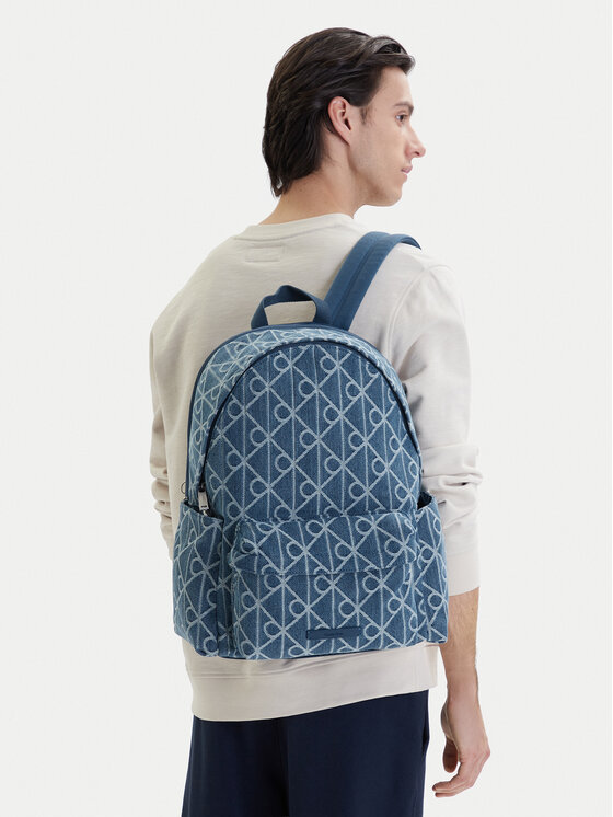 Calvin Klein Rucsac Emblem Aop Denim Round Backpack LV04D3429G Albastru