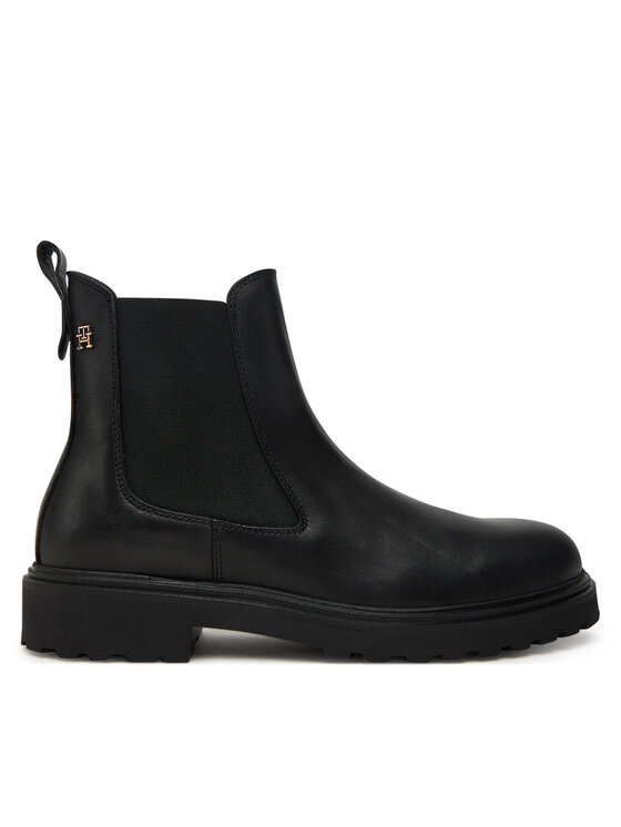 Tommy Hilfiger Tommy Hilfiger Kotníková obuv s elastickým prvkem Cleated FW0FW08766 Černá