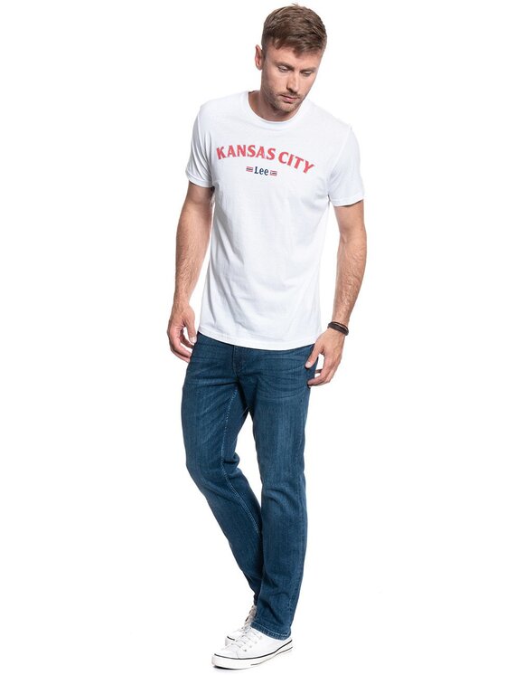 Lee Lee T-shirt KANSAS TEE Bianco Regular Fit
