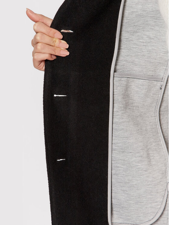 Calvin Klein Calvin Klein Płaszcz wełniany Bonded Crombie K20K203445 Czarny Relaxed Fit