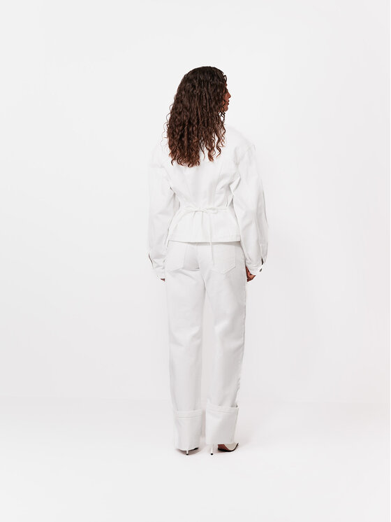 La Mania La Mania Jeansy NOEMIE Biały Basic Fit