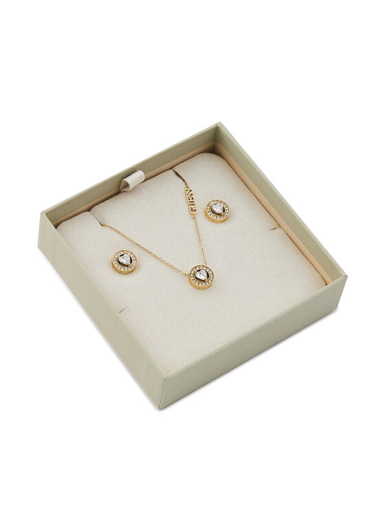 Guess Guess Zestaw naszyjnik i kolczyki JUBS04 694JW Złoty