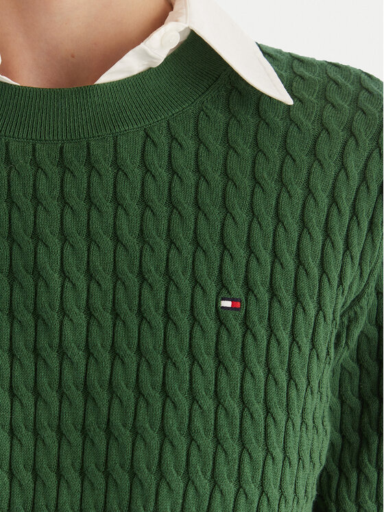 Tommy Hilfiger Tommy Hilfiger Sveter Fine WW0WW44993 Zelená Regular Fit