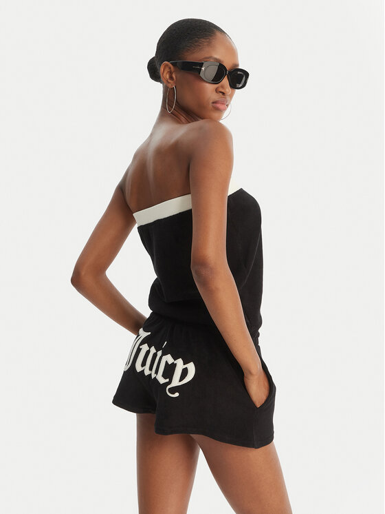 Juicy Couture Juicy Couture Kombinezon Applique Terry JCWFP126316 Czarny Regular Fit