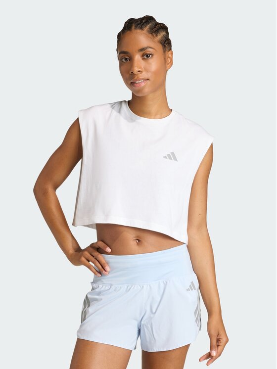 adidas adidas Koszulka techniczna 158801 Biały Loose Fit