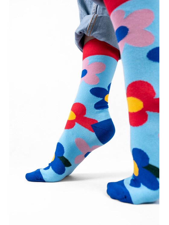 Kabak Kabak Skarpety wysokie unisex organiczne Kwiaty Niebieski