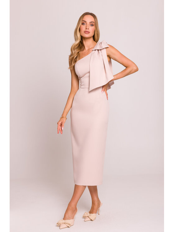 Made of Emotion Made of Emotion Sukienka wieczorowa M847 Beżowy Premium Fit