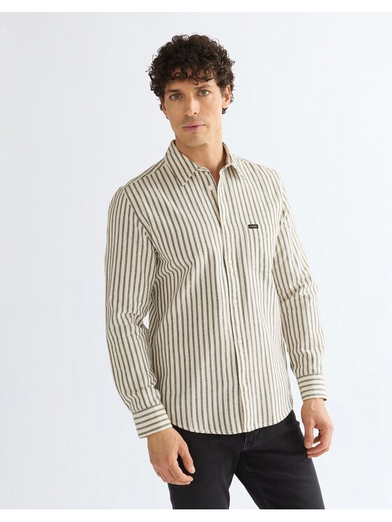 Wrangler Wrangler Koszula 1 PKT SHIRT Biały Regular Fit