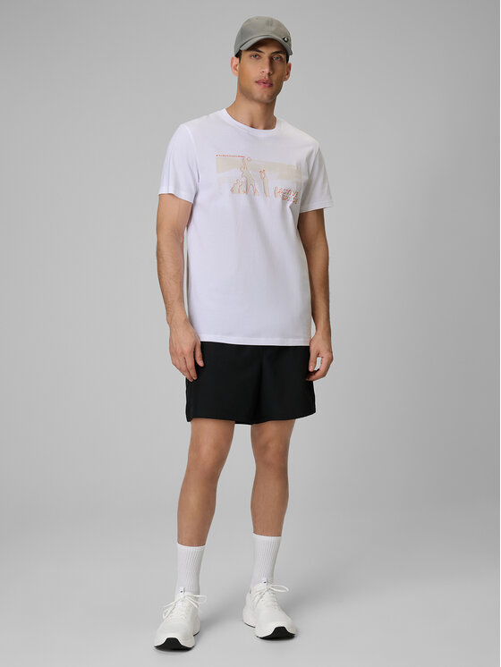 4F 4F T-Shirt BEACHWEAR Biały Regular Fit