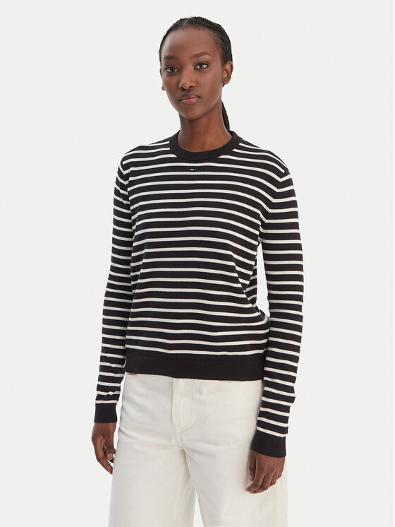 Tommy Jeans Tommy Jeans Svetr Essential DW0DW20159 Černá Regular Fit