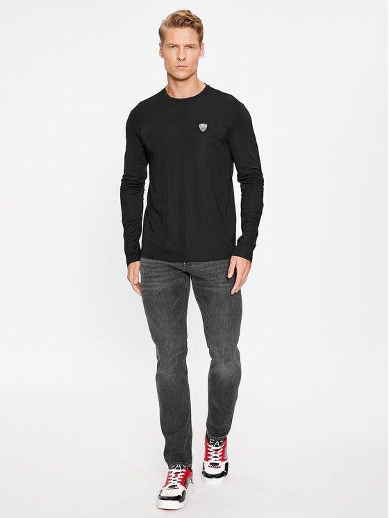 EA7 Emporio Armani EA7 Emporio Armani Longsleeve 8NPT17 PJRGZ 1200 Чорний Regular Fit