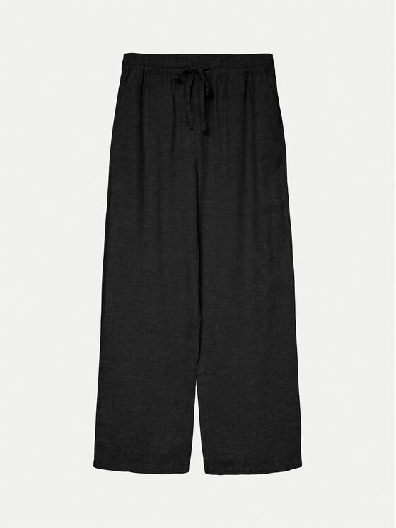 Vero Moda Vero Moda Kalhoty z materiálu Linn 10305091 Černá Loose Fit