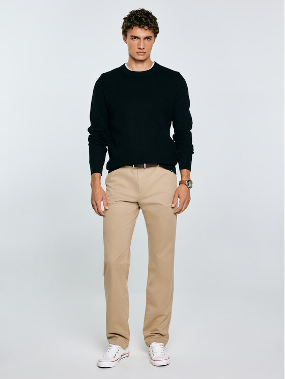 BIG STAR BIG STAR Chinosy TREVOR Beżowy Slim Fit
