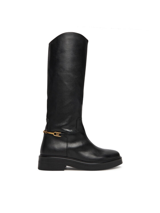 Tommy Hilfiger Tommy Hilfiger Kozačky ve vojenském stylu Horsebit Riding FW0FW08863 Černá