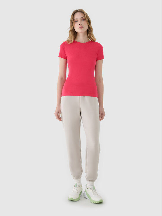4F 4F T-Shirt COMMON GROUND Różowy Slim Fit