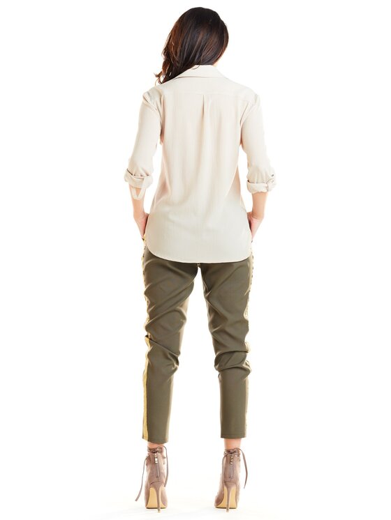 Awama Awama Spodnie damskie A270 Khaki Basic Fit