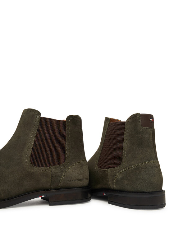 Tommy Hilfiger Tommy Hilfiger Μποτάκια με λάστιχο Corporate Dressy Suede Chelsea FM0FM05953 Χακί