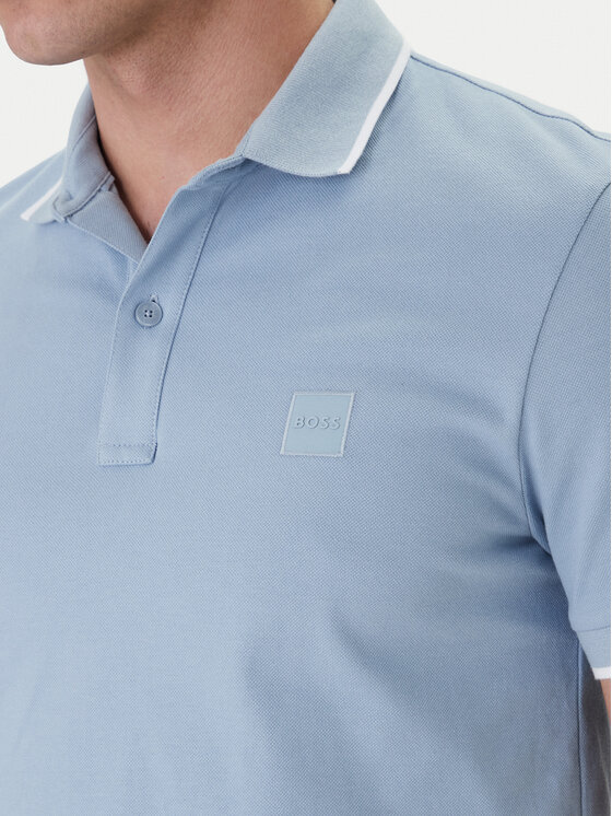 BOSS BOSS Поло Passertip 50507699 Блакитний Slim Fit