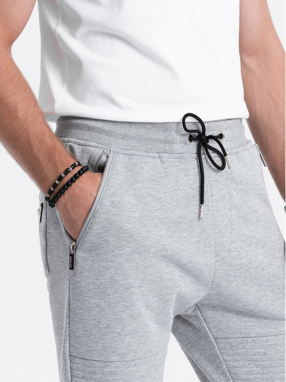 Ombre Ombre Teplákové kalhoty OM-PASK-22FW-004 Šedá Regular Fit