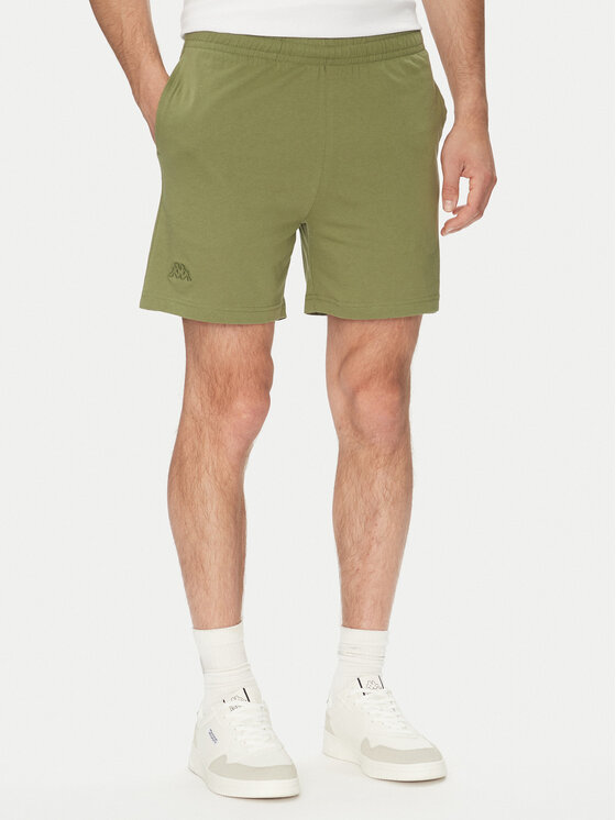 Kappa Športové kraťasy Logo Korpo Cabas 303HZE0 Kaki Regular Fit