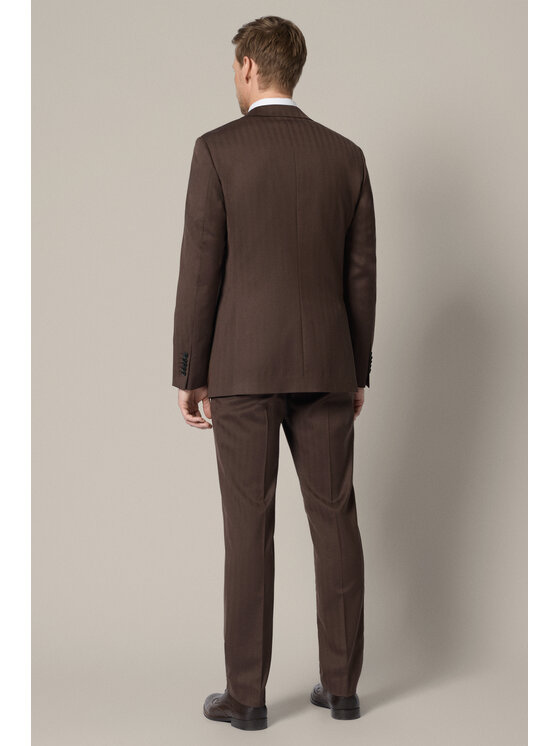 Lancerto Lancerto Garnitur Linares GA073126000016 Brązowy Slim Fit