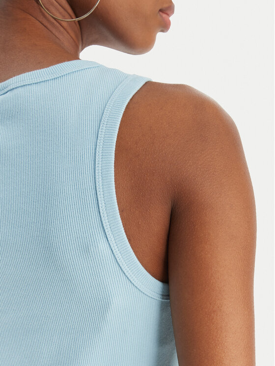 Juicy Couture Juicy Couture Top Thin Strap JCWLV126308 Albastru celest Slim Fit