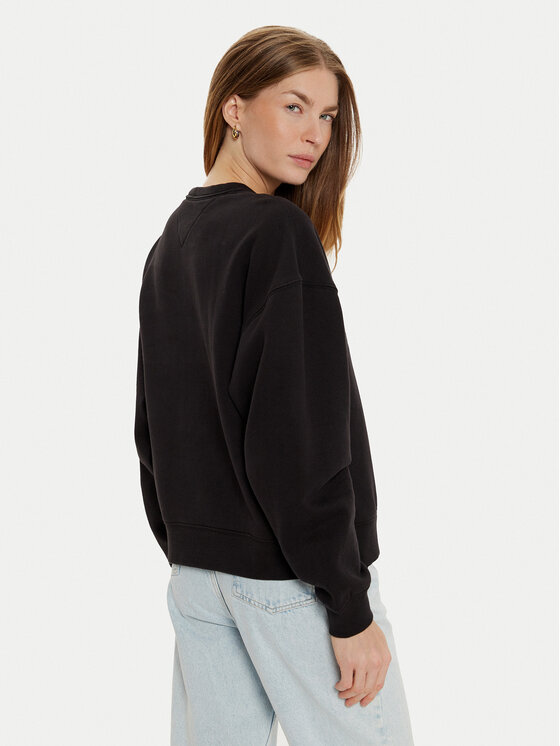 Tommy Jeans Tommy Jeans Sweatshirt Varsity DW0DW19845 Schwarz Boxy Fit