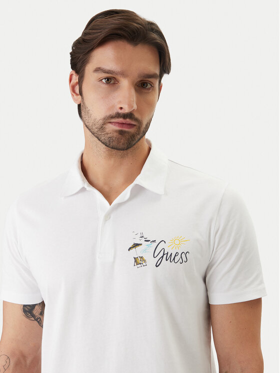 Guess Guess Polo F6GP01 K8FQ4 Biały Regular Fit