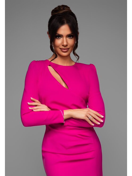 Ombre Ombre Sukienka wieczorowa LA-OM-DLR027 Różowy Regular Fit