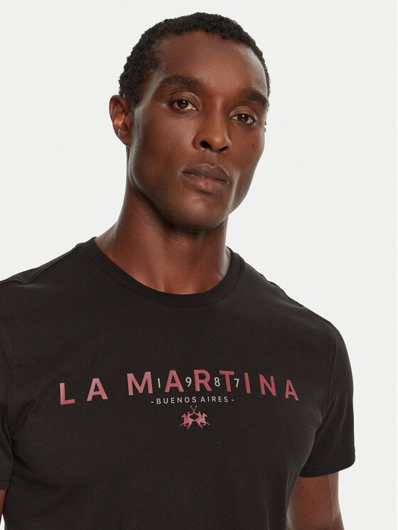La Martina La Martina T-Shirt ZMR007 JS206 Μαύρο Regular Fit