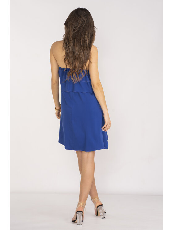 Awama Awama Sukienka letnia A658 Niebieski Basic Fit