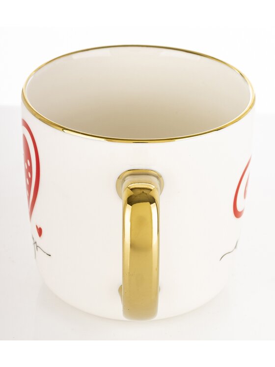 MIAhome MIAhome Kubek porcelanowy 385 ml z czerwonym sercem i napisem ALWAYS Biały