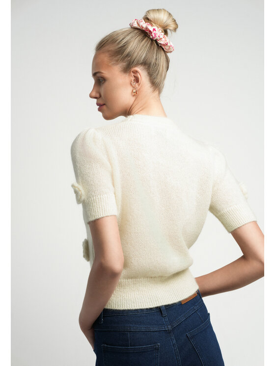 BIZUU BIZUU Sweter ADRIS Biały Standard Fit