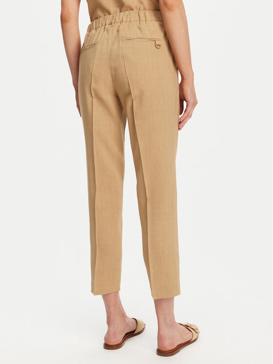 Marella Marella Kalhoty z materiálu Arles 2513131065 Béžová Slim Fit