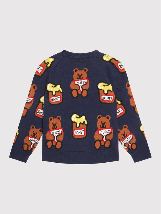 Guess Guess Sweter H1YT01 Z2S40 Granatowy Regular Fit