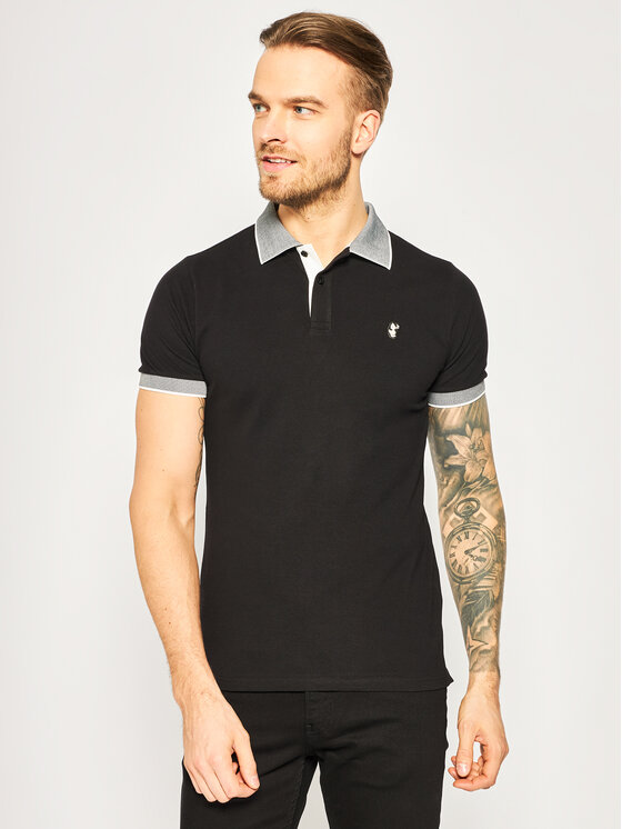Save The Duck Polo DR058M PICOX Czarny Regular Fit