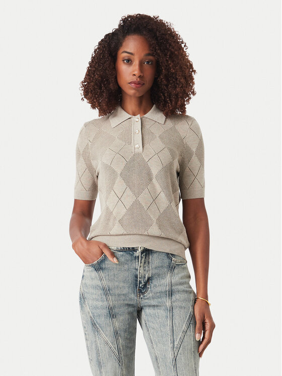 Guess Guess Polo W6YR17 Z0958 Beige Regular Fit