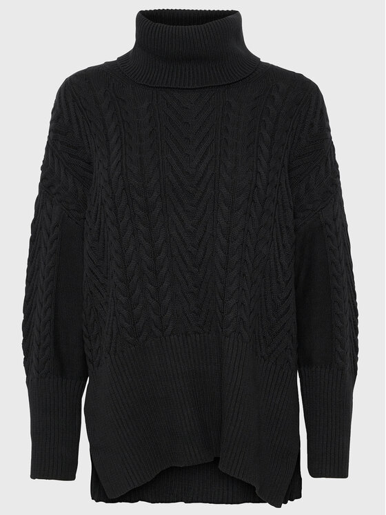 Part Two Bluză cu gât Rennah 30307175 Negru Loose Fit
