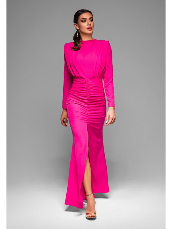 Ombre Ombre Sukienka wieczorowa LA-OM-DLR024 Różowy Regular Fit