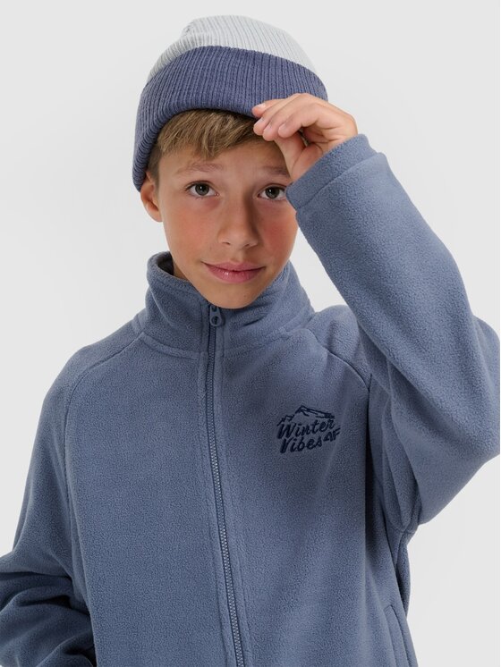 4F 4F Felpa di pile 4FJRAW25TFLEM490-32S Blu scuro Regular Fit