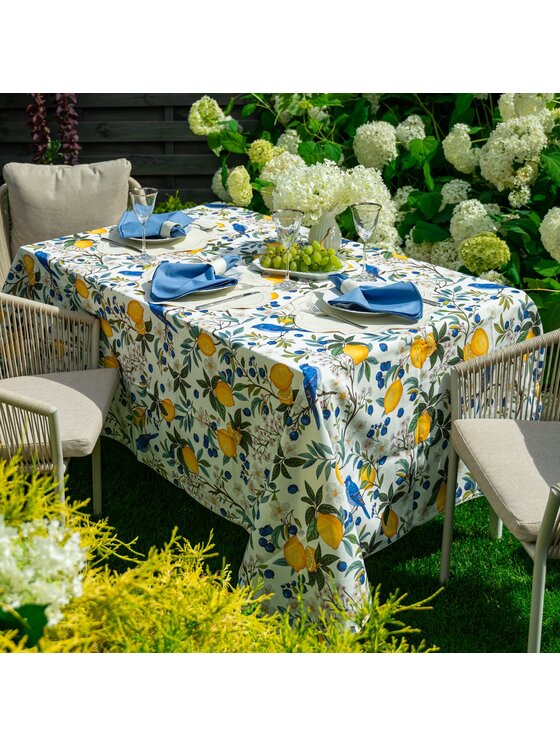 Roseberry Home Roseberry Home Obrus w cytryny Lemon Garden Niebieski