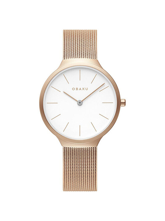 Obaku Obaku Hodinky V240LXVWMV Růžové zlato