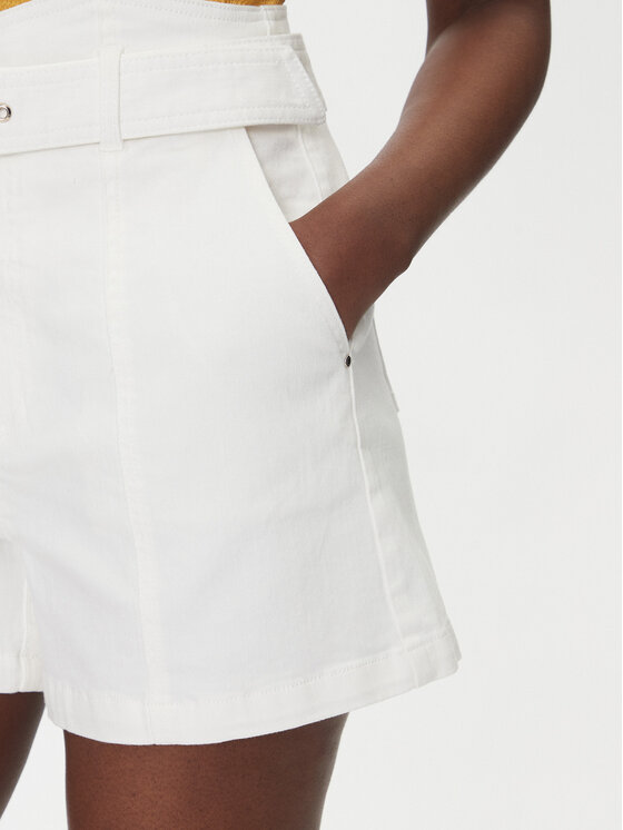 Morgan Morgan Pantaloni scurți de blugi 251-SHERIM Alb Wide Leg