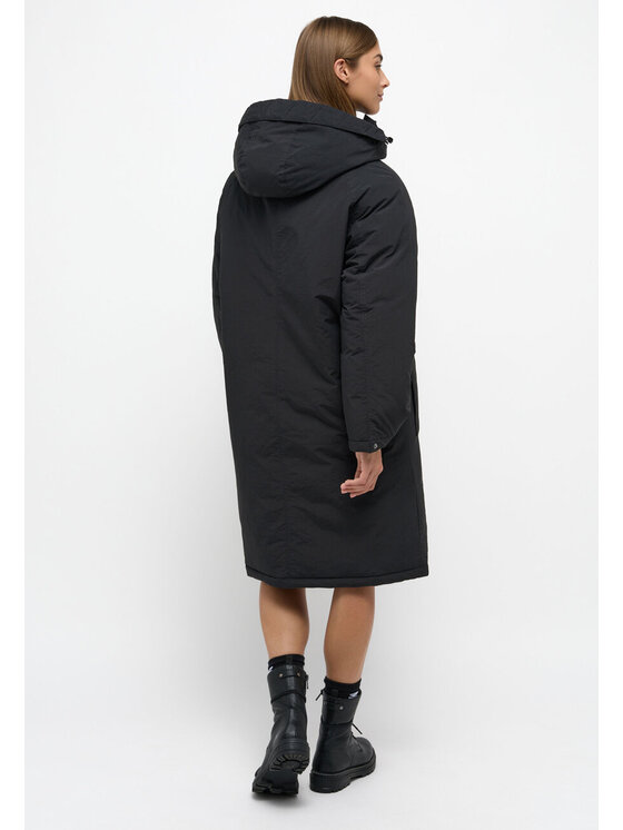 Mustang Mustang Kurtka zimowa LONG PARKA Czarny Loose Fit