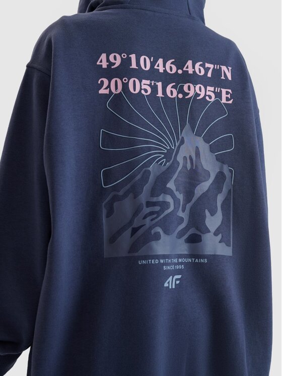 4F 4F Bluza 4FJWSS25TSWSF1482-22S Czarny Oversize